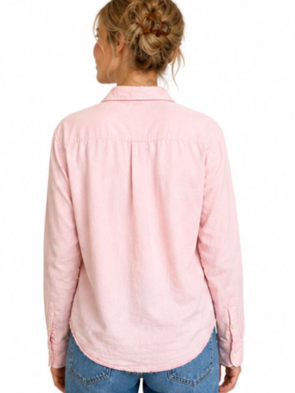 Frank & Eileen. Luke Oversized Distressed Button Down. Pink. Size XS. - Picture 2 of 12